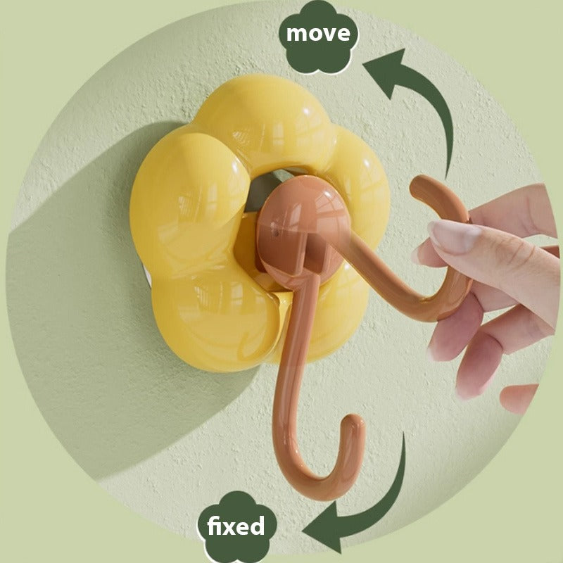 3 Pieces Sunflower Suction Cup Hooks - No Drilling Required, Traceless Wall Hooks, Strong Adhesion, Durable Plastic, Multi-Purpose, Suitable for Kitchen, Bathroom, Living Room, Bright Yellow Pink Green Flower Decoration, Practical Hooks