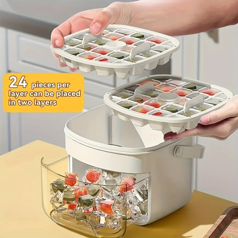 48 Oversized Refrigerators - Double Layer, Food-grade Plastic Storage Trays - Portable Design For Drinks, Tea And Coffee, A Must-have Gadget In The Kitchen.