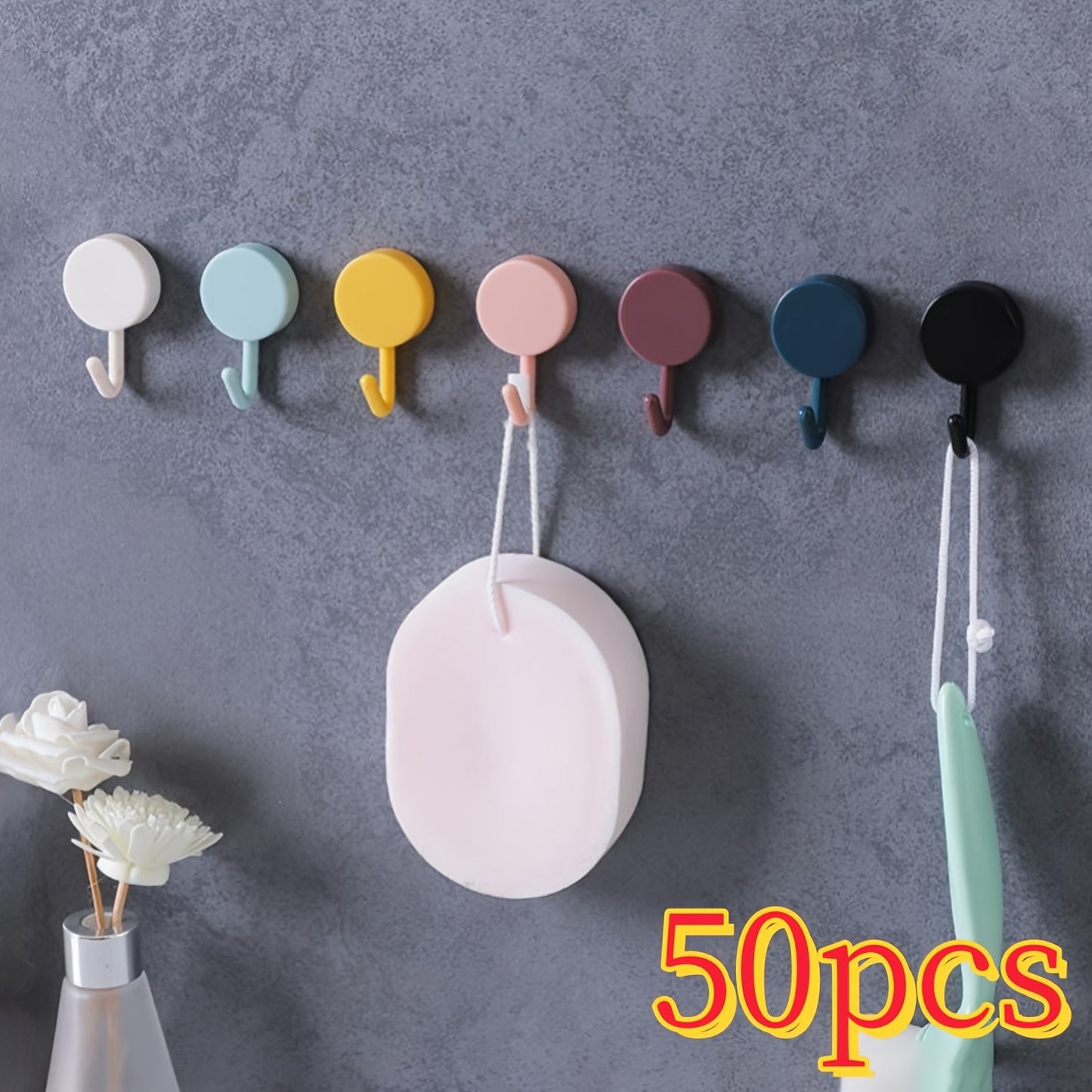 10 Pieces No-Drill Self-Adhesive Wall Hooks for Coat, Bag, Towel & More Home Storage Accessories