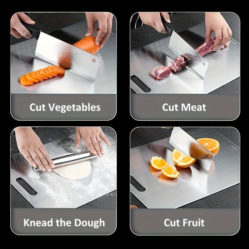 3pcs Premium Stainless Steel Cutting Boards Set - Durable, Easy to Clean, Kitchen-Ready, Space-Saving, Rust-Resistant, and BPA-Free for Safe Food