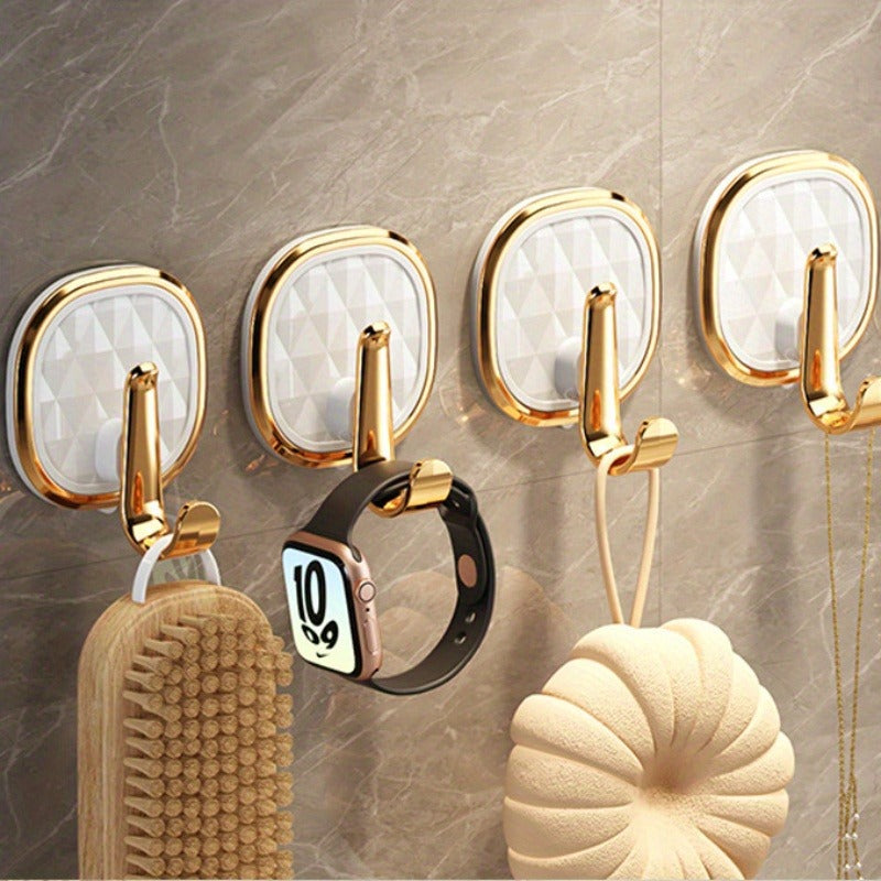 No-Drilling Self-Adhesive Hooks for Backpacks, Kitchen, Bathroom, Key Rings & Clothes | Strong Hold, Seamless Design, Utility Hooks