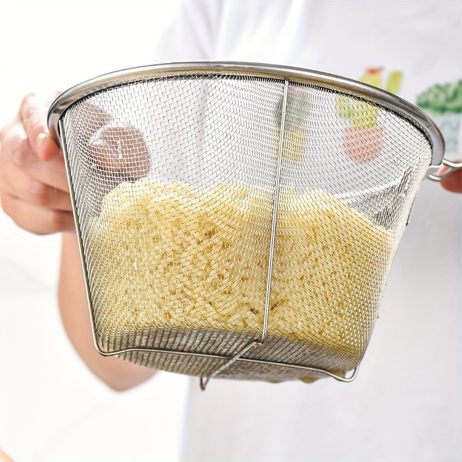Stainless Steel Foldable Colander - Multifunctional Kitchen Tool For Draining, Filtering, And Straining