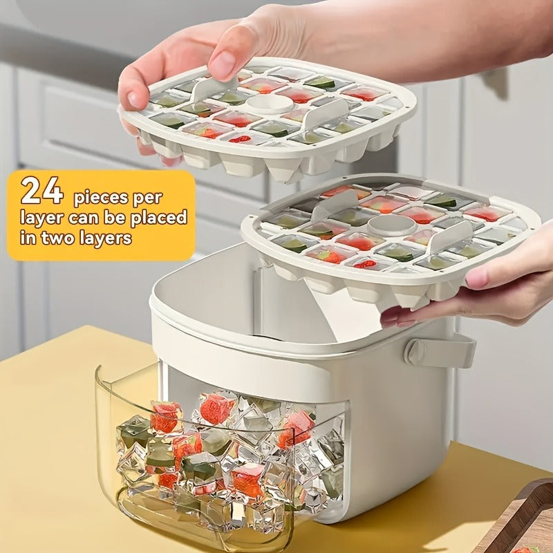 48 Oversized Refrigerators - Double Layer, Food-grade Plastic Storage Trays - Portable Design For Drinks, Tea And Coffee, A Must-have Gadget In The Kitchen.