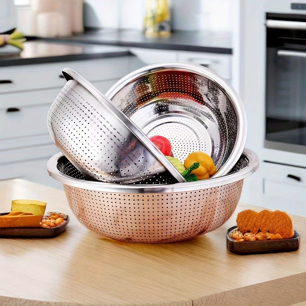 Kitchen Colander for Washing, Draining, and Filtering Vegetables, Rice, and Fruits - Food-Safe Household and Commercial Use, Fruit Filtering | Sleek Kitchenware | Foodsafe Material, Kitchen Strainer for Food