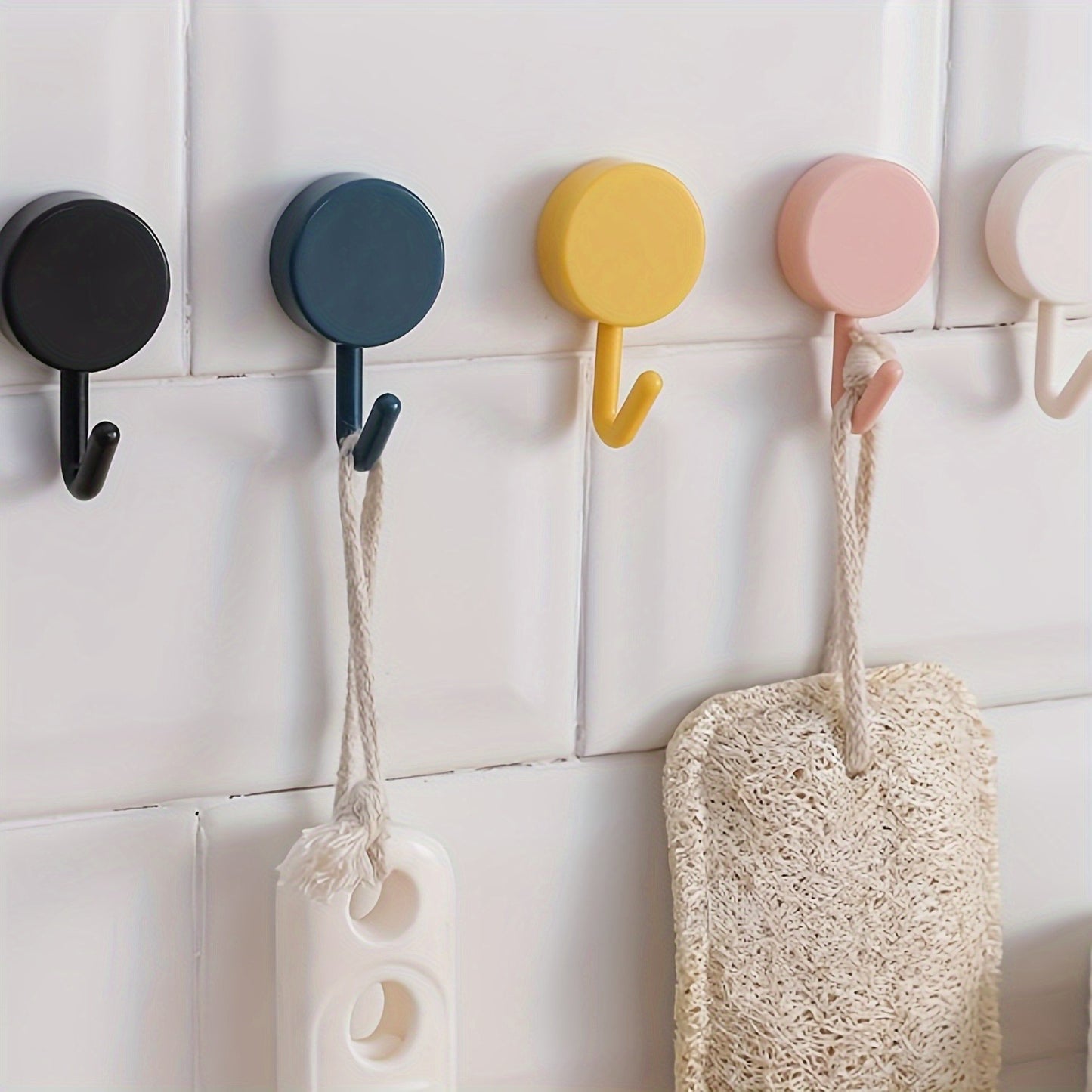 Self-Adhesive Wall Hooks - Convenient Wall Hooks For Home Storage - No Drilling Required For Hanging Coats, Bags, Towels And More Organizing Accessories With Strong Adhesive And Reusable Design