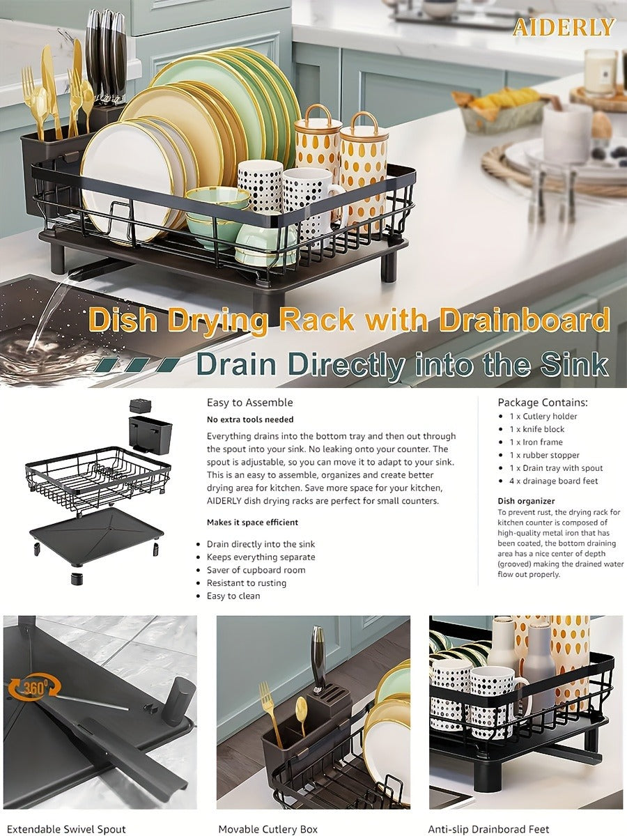 Kitchen Dish Rack - Space-saving, easy to use, compact, suitable for daily dishwashing