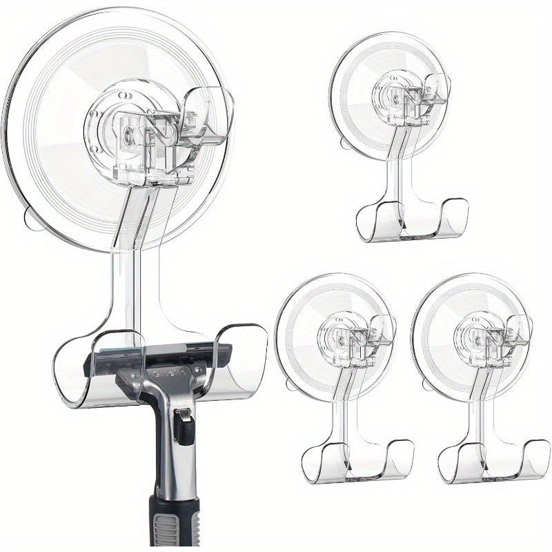 Large Suction Cup Hook Shower Shaver Holder - 2 Pack Heavy Duty Reusable Vacuum Shower Hooks - Damage-Proof Wall Hooks,