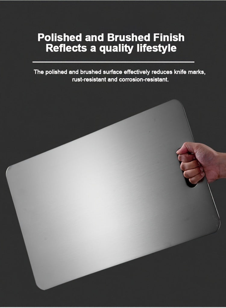 3pcs Premium Stainless Steel Cutting Boards Set - Durable, Easy to Clean, Kitchen-Ready, Space-Saving, Rust-Resistant, and BPA-Free for Safe Food