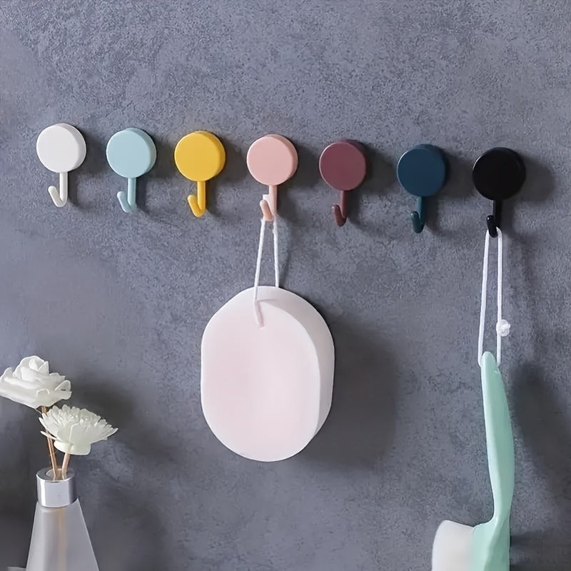 Self-Adhesive Wall Hooks - Convenient Wall Hooks For Home Storage - No Drilling Required For Hanging Coats, Bags, Towels And More Organizing Accessories With Strong Adhesive And Reusable Design