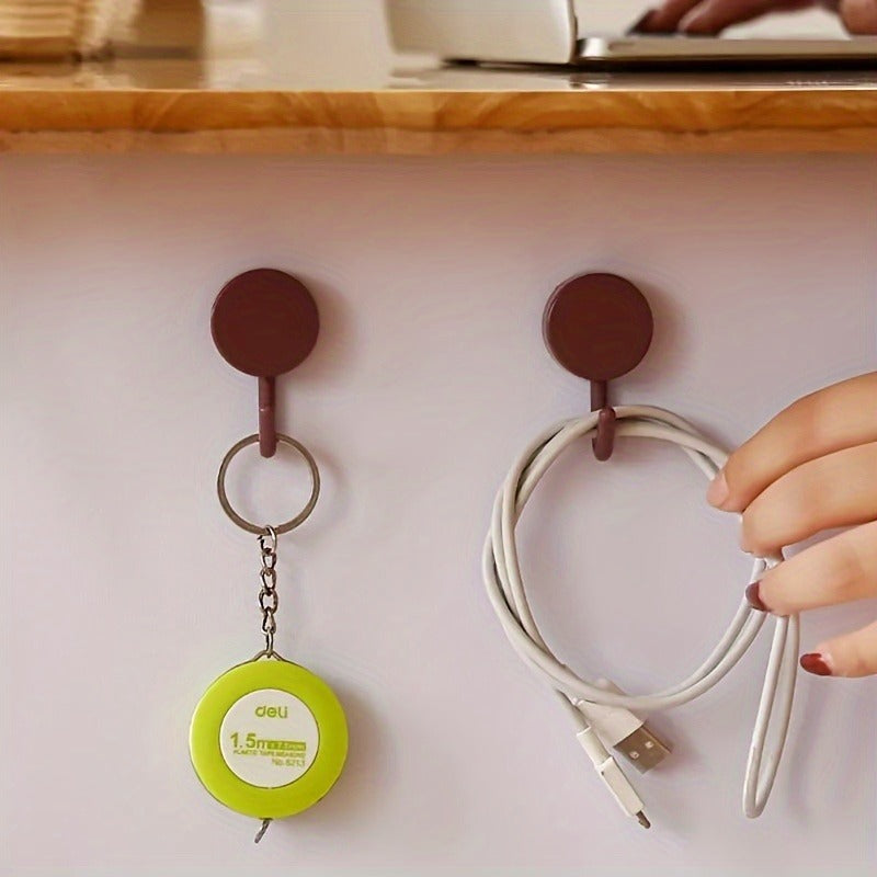 Self-Adhesive Wall Hooks - Convenient Wall Hooks For Home Storage - No Drilling Required For Hanging Coats, Bags, Towels And More Organizing Accessories With Strong Adhesive And Reusable Design