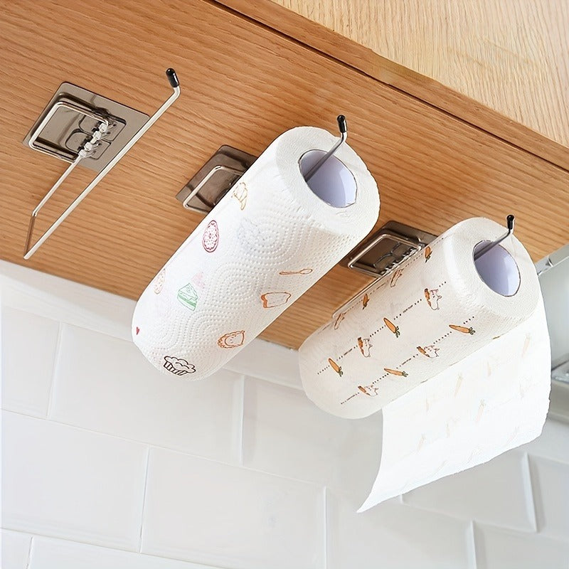 Durable stainless steel hooks, lazy hooks that do not require drilling, wall mounted cloth racks, tissue racks, suitable for kitchens, bathrooms, and offices. You can also purchase matching scouring pads