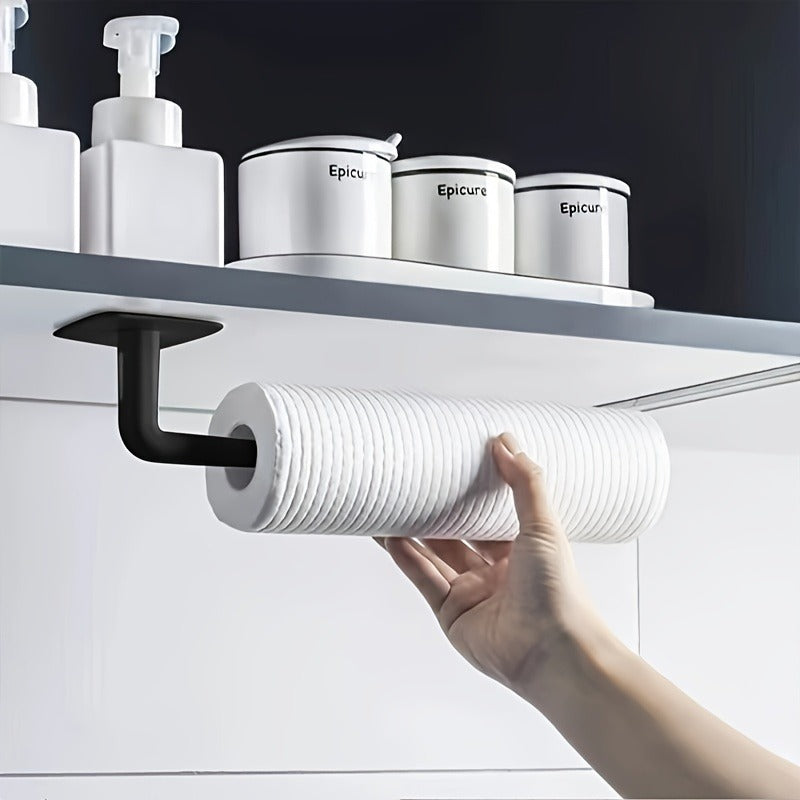 Non-Porous, And Easy-to-Install Solution For Foyer, Multi Functional Hole Free Adhesive Hook, Hole Free Black Seamless Hook Holder, L-shaped Strong Hook