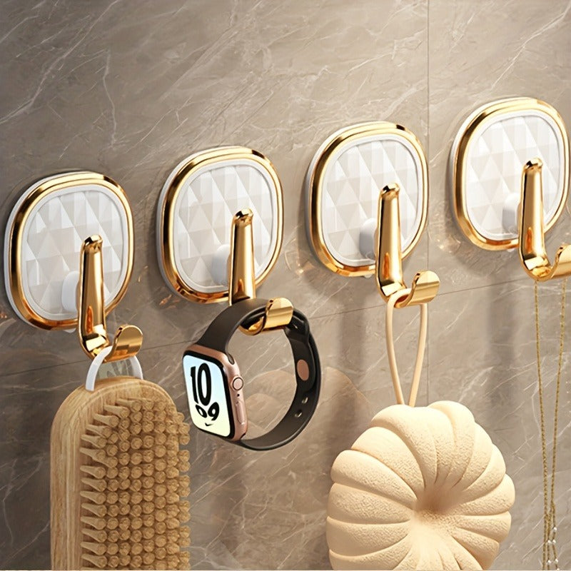 No-Drilling Self-Adhesive Hooks for Backpacks, Kitchen, Bathroom, Key Rings & Clothes | Strong Hold, Seamless Design, Utility Hooks