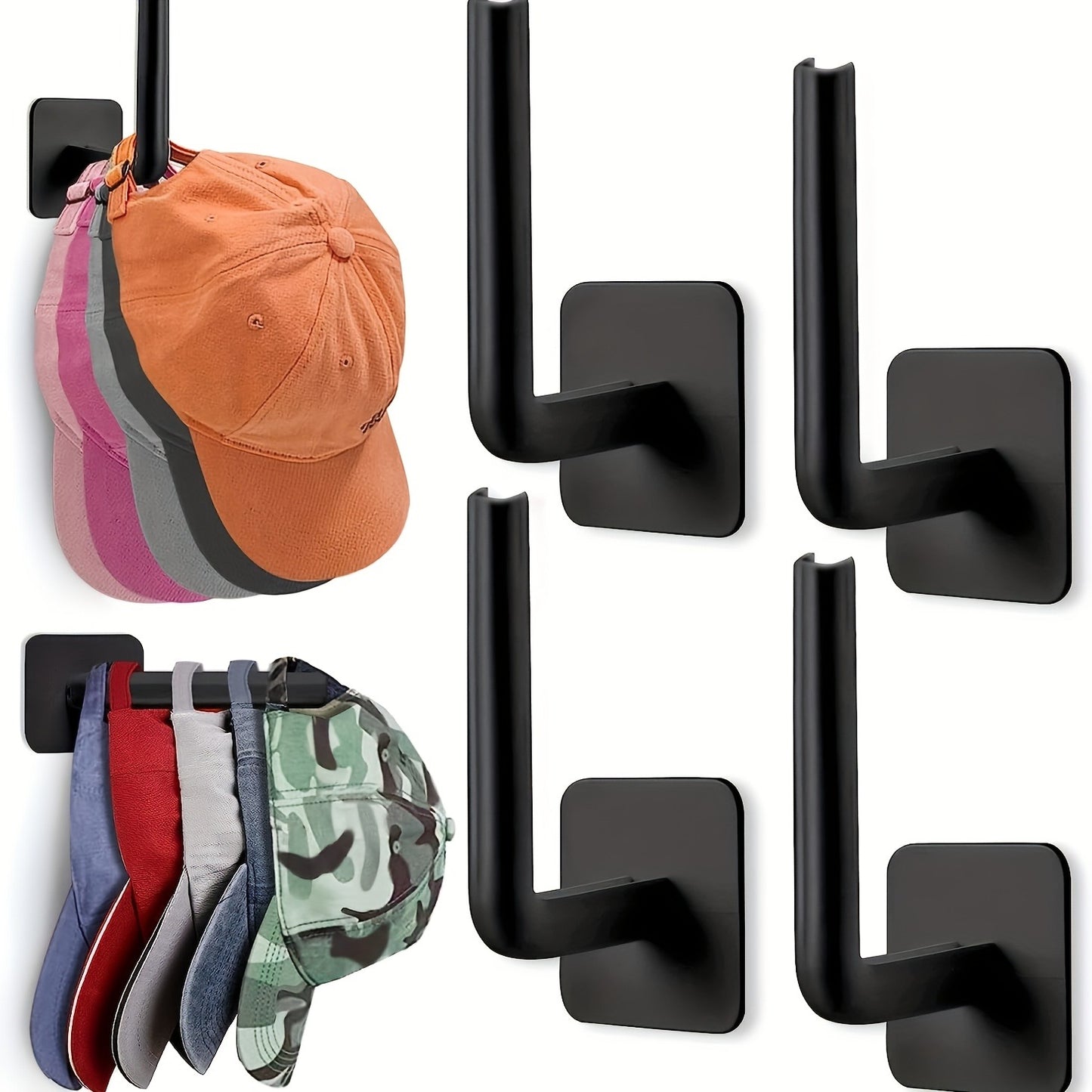 Self-Adhesive Hat And Towel Storage Hook - Space Saving Organizer For Entryway, Bathroom, Bedroom - Punch-Free And Versatile Household Hook