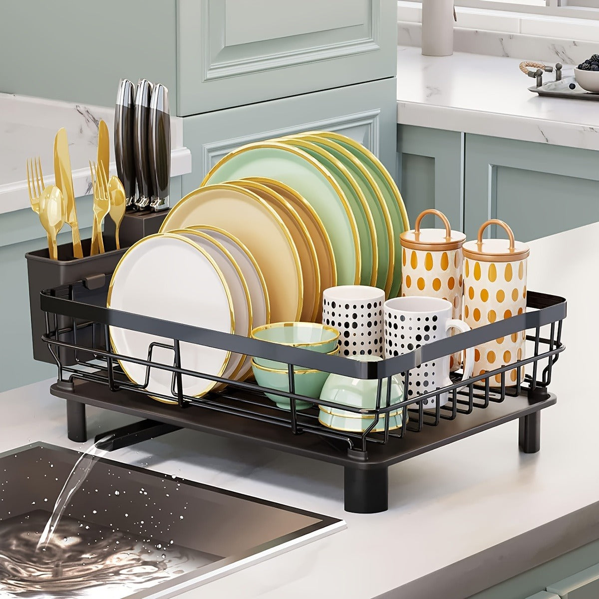 Kitchen Dish Rack - Space-saving, easy to use, compact, suitable for daily dishwashing