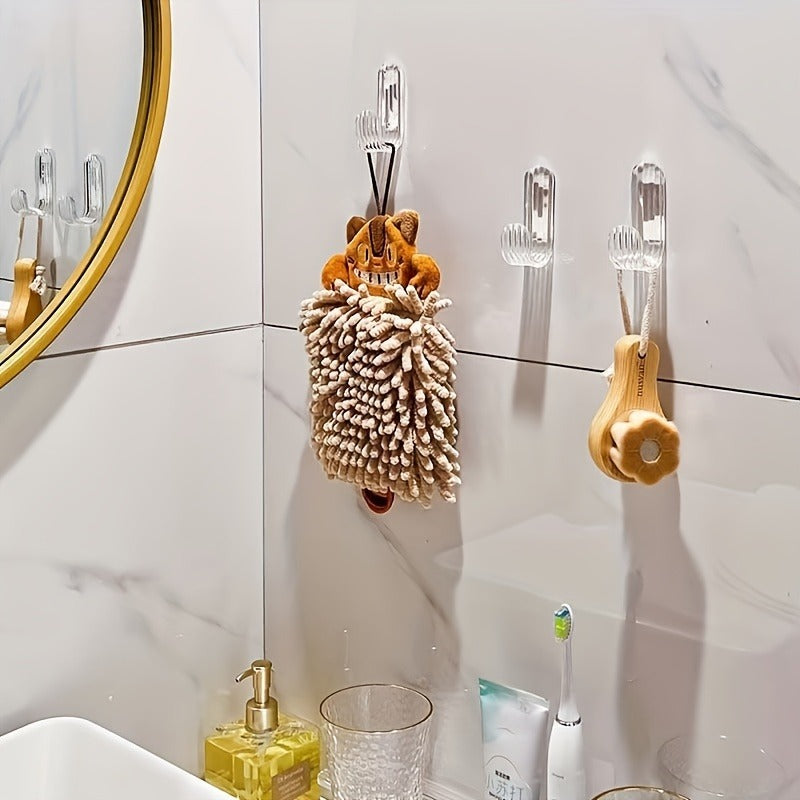 Transparent Acrylic Sticky Hooks, Wall-Mounted Easy to Install, No Need to Punch Holes, Strong Grip, Suitable for Bathrobes, Towels, Bathrooms, Bedrooms, Living Rooms, Storage Decorative, Utility Hooks
