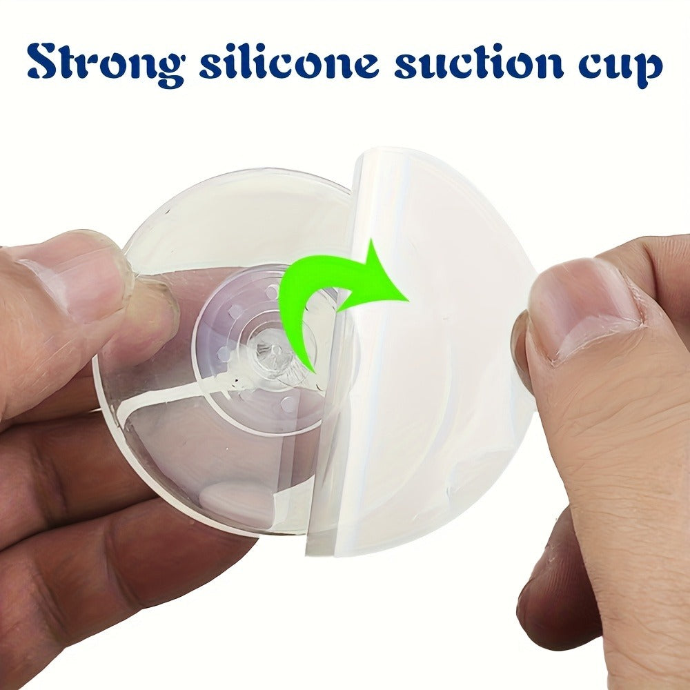Stainless Steel Waterproof Suction Hooks - Anti-Slip Wall-Mounted Bathroom & Kitchen Hooks for Shower, Glass Windows, Tiles - Contemporary Black Finish, No-Drill Installation