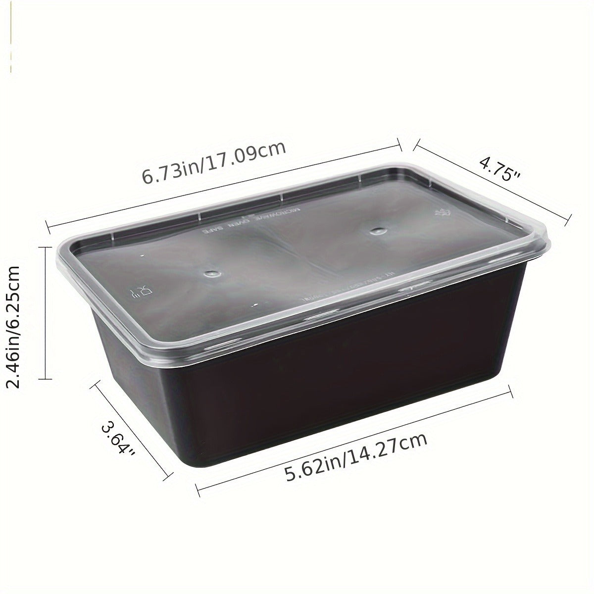 Reusable Meal Prep Container Microwave Safe Food Storage Container With Lid, 28 Oz - 1 Compartment Disposable Plastic Bento Box To Take Out