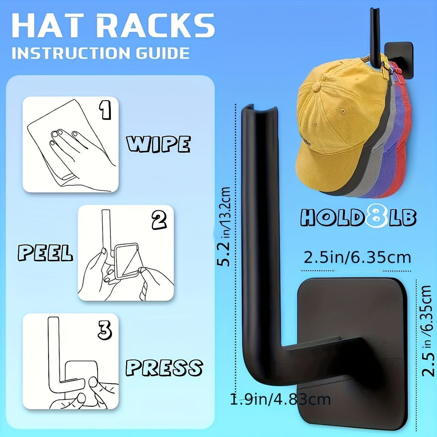 Self-Adhesive Hat And Towel Storage Hook - Space Saving Organizer For Entryway, Bathroom, Bedroom - Punch-Free And Versatile Household Hook