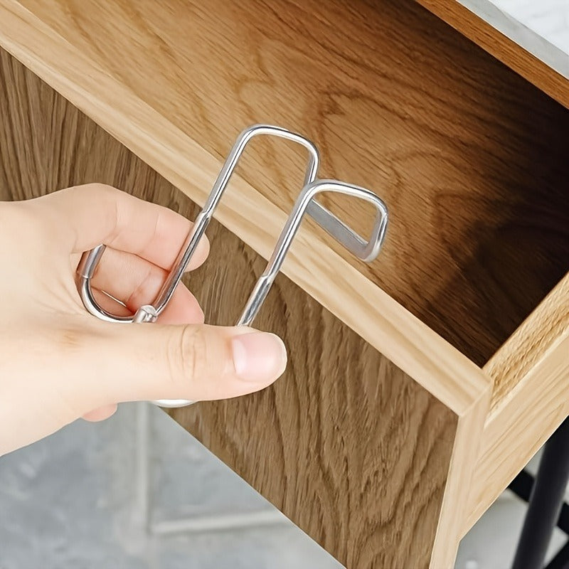 Silver S-Shaped Metal Over-the-Door Hook - 1pc Strong Load Capacity, Multi-Use, Easy Install, Wall Mount, Rust-Resistant, Space-Efficient for Kitchen, Dorm, Wardrobe, Shoe Cabinet