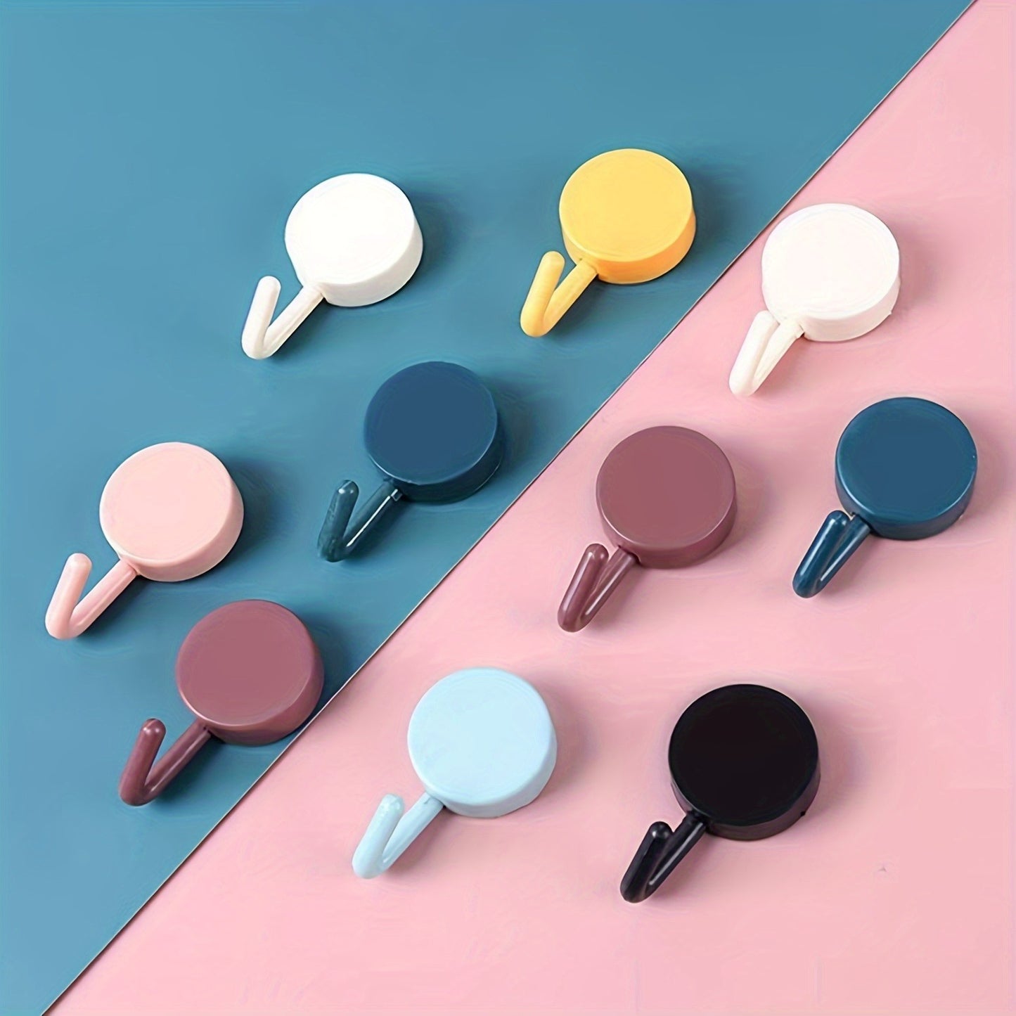 Self-Adhesive Wall Hooks - Convenient Wall Hooks For Home Storage - No Drilling Required For Hanging Coats, Bags, Towels And More Organizing Accessories With Strong Adhesive And Reusable Design