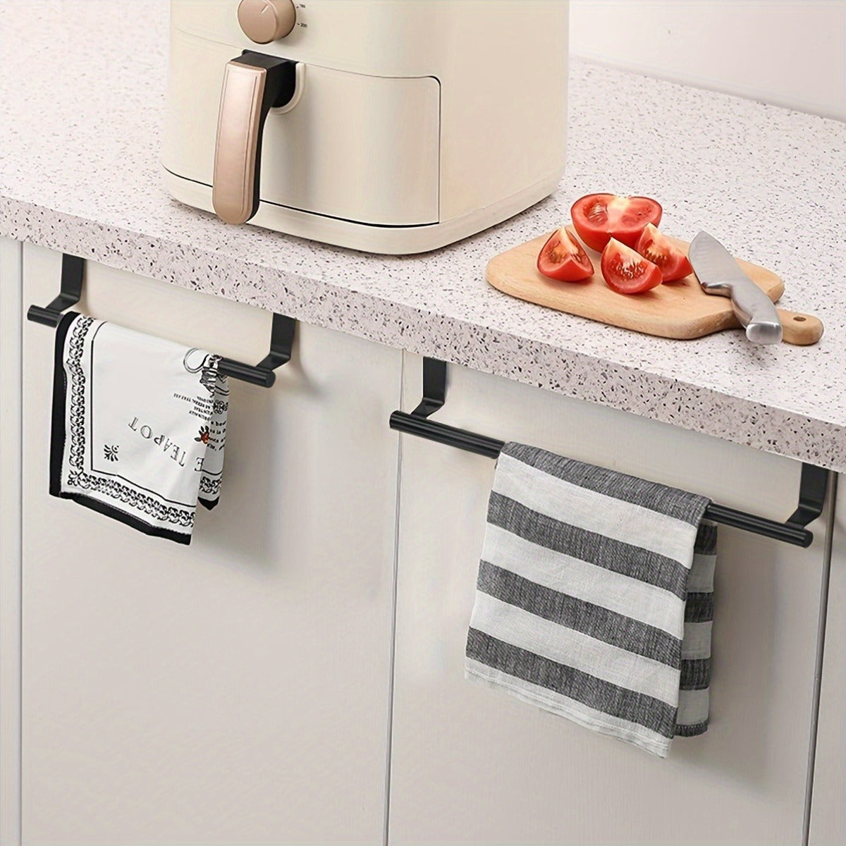 Stainless Steel Towel Bar - Punch-Free, Easy Installation. Hang It On Bedroom, Living Room, Kitchen, Or RV Cabinet Doors Or Behind Doors. Perfect For Towels, Bath Towels, And Cleaning Cloths.