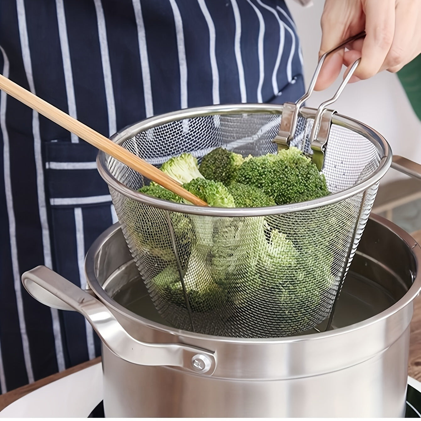 Stainless Steel Foldable Colander - Multifunctional Kitchen Tool For Draining, Filtering, And Straining