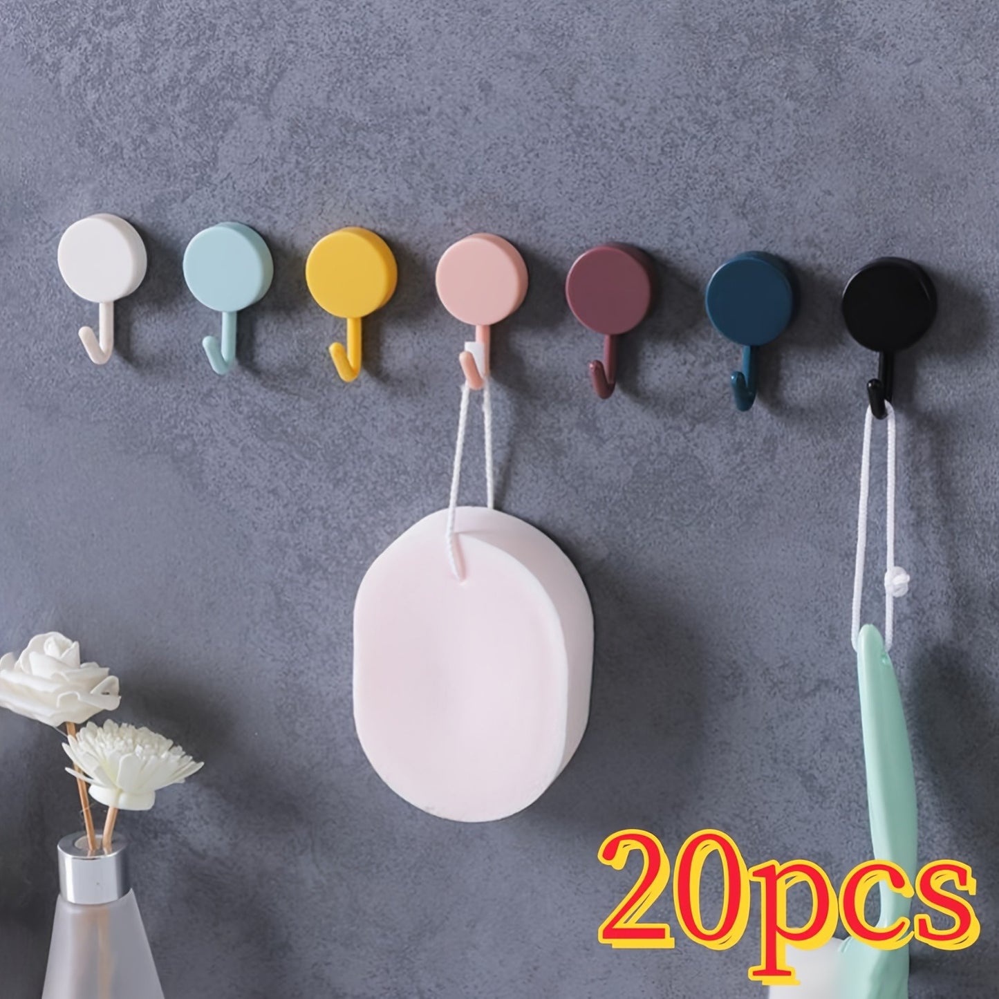 10 Pieces No-Drill Self-Adhesive Wall Hooks for Coat, Bag, Towel & More Home Storage Accessories