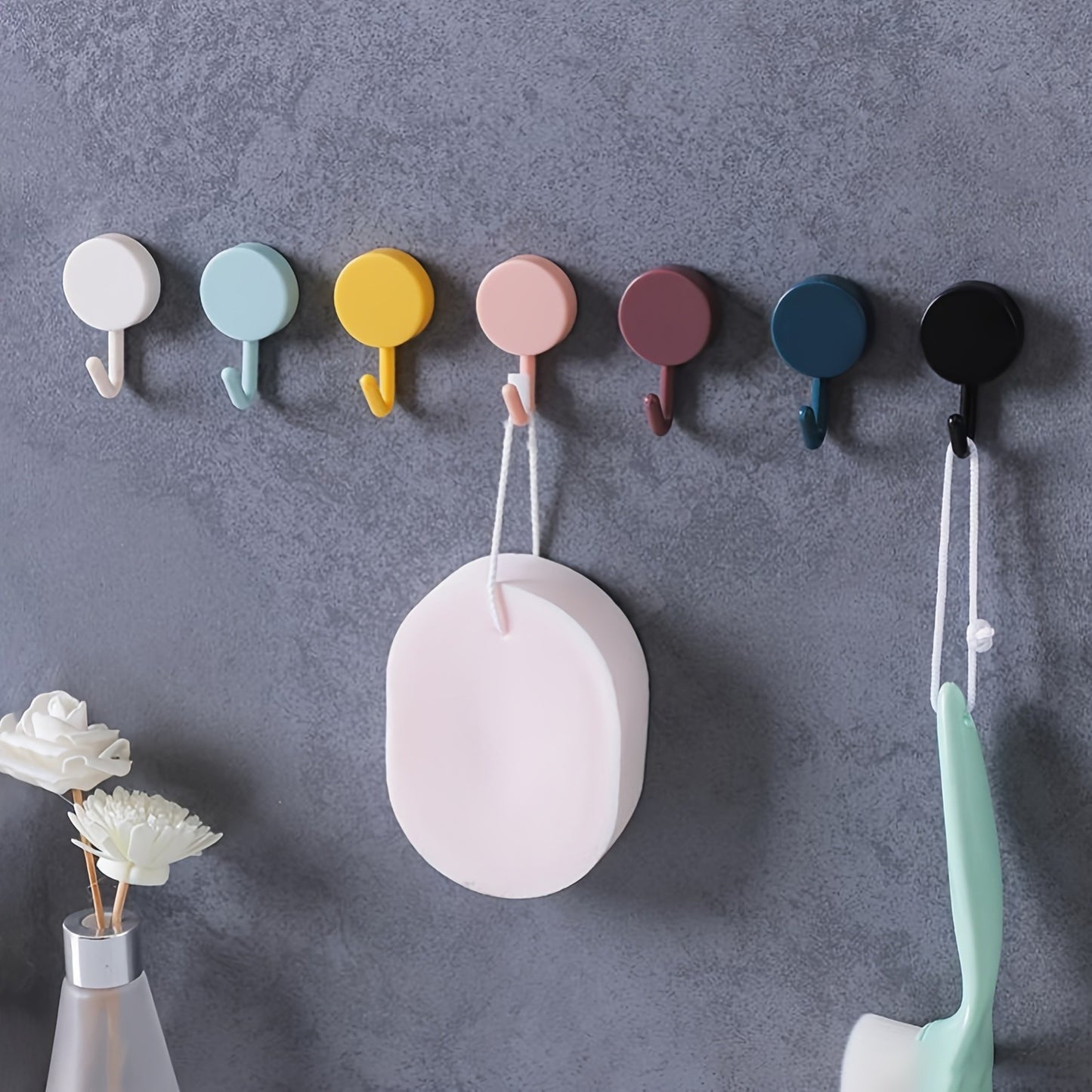 Self-Adhesive Wall Hooks - Convenient Wall Hooks For Home Storage - No Drilling Required For Hanging Coats, Bags, Towels And More Organizing Accessories With Strong Adhesive And Reusable Design