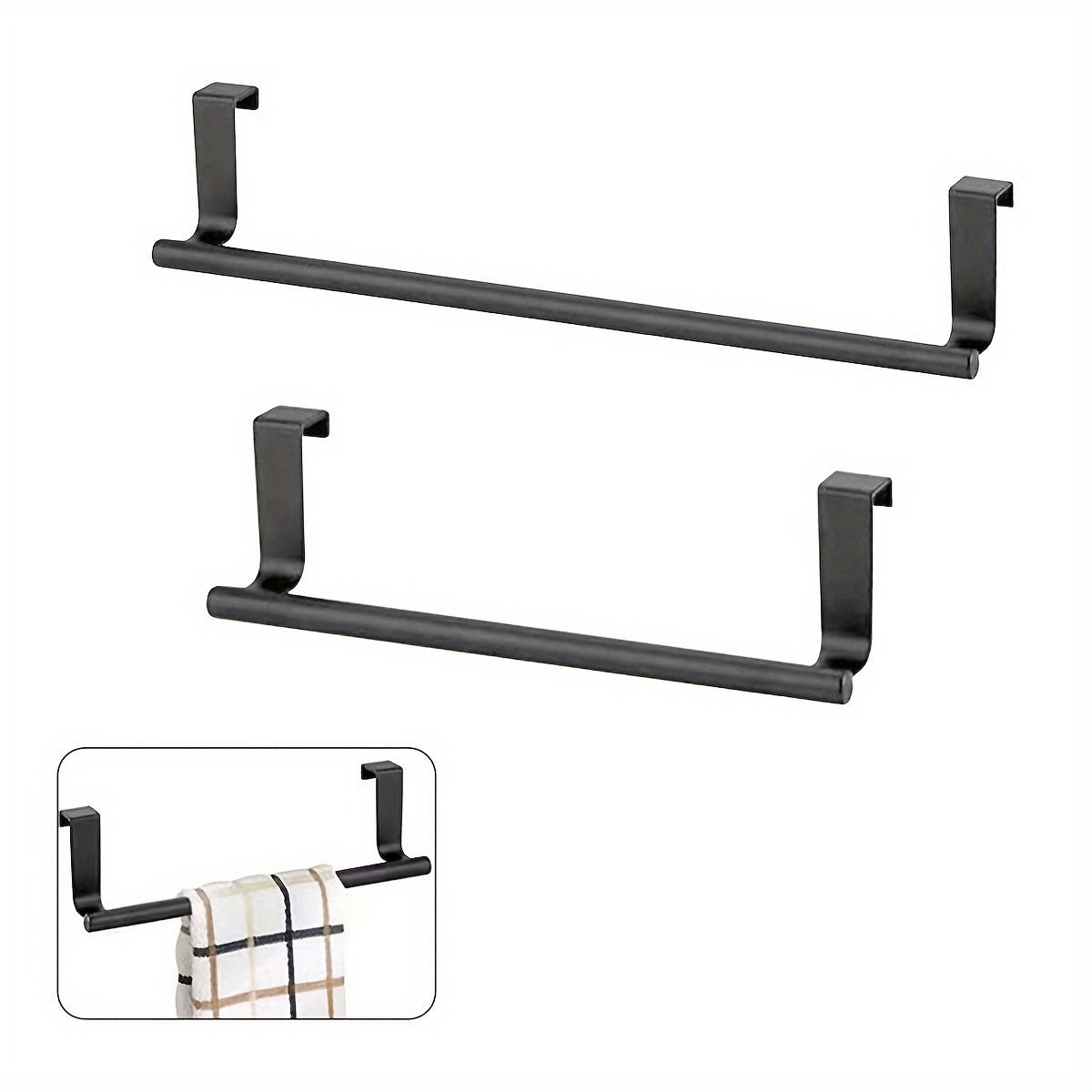 Stainless Steel Towel Bar - Punch-Free, Easy Installation. Hang It On Bedroom, Living Room, Kitchen, Or RV Cabinet Doors Or Behind Doors. Perfect For Towels, Bath Towels, And Cleaning Cloths.