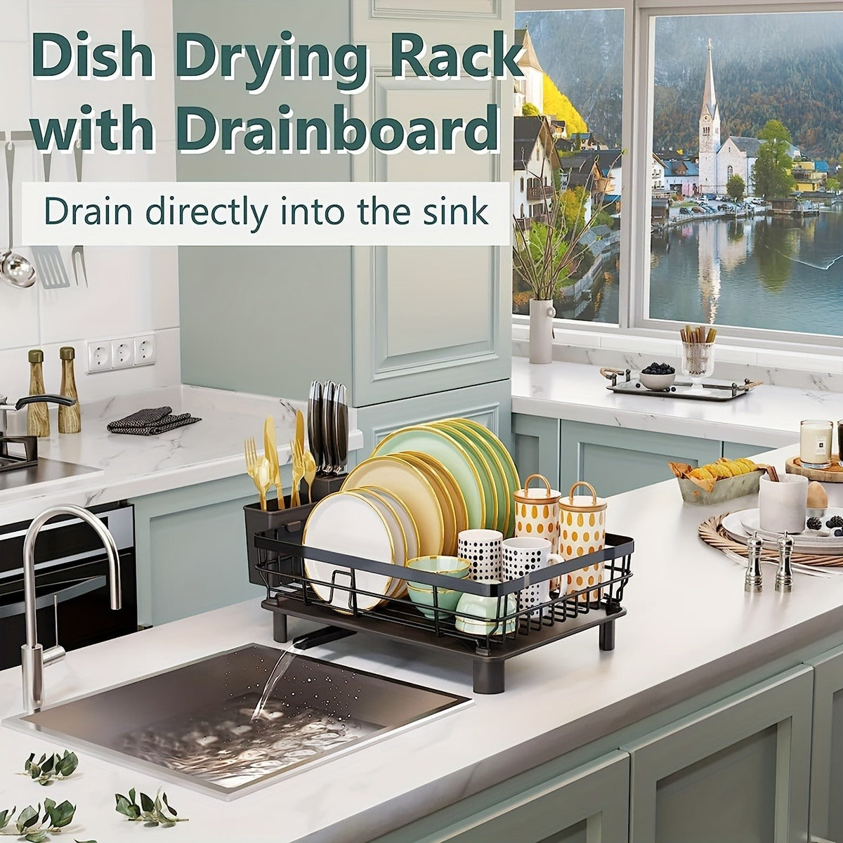 Kitchen Dish Rack - Space-saving, easy to use, compact, suitable for daily dishwashing
