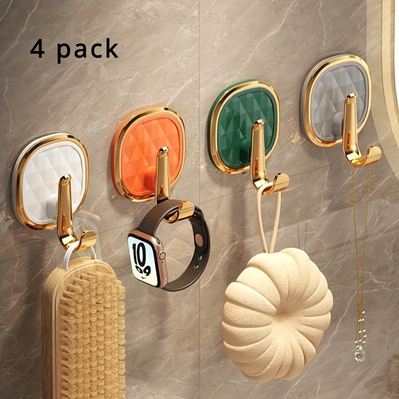 No-Drilling Self-Adhesive Hooks for Backpacks, Kitchen, Bathroom, Key Rings & Clothes | Strong Hold, Seamless Design, Utility Hooks