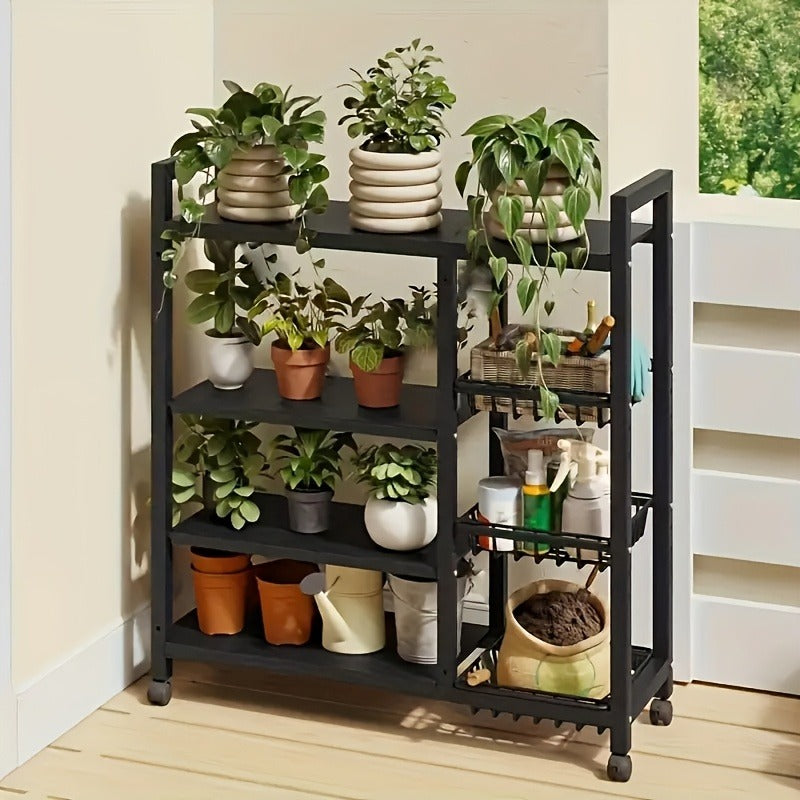Four Tier, Three Basket, Mesh Basket Display Rack with Universal Roller Slides for Easy Cleaning And Storage, Vegetable Basket Organizer, Kitchen Display Rack, Useful Display Rack for Organizing Supplies, Vertical Shelves, Commercial Easter decorations