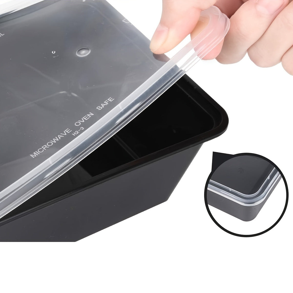 Reusable Meal Prep Container Microwave Safe Food Storage Container With Lid, 28 Oz - 1 Compartment Disposable Plastic Bento Box To Take Out
