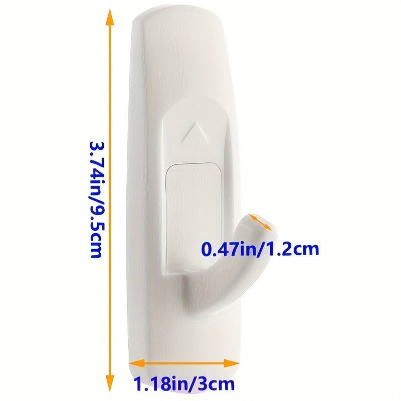 Large Practical Hook, Can Hold 11 Pounds (about 5 Kilograms), 10 Hooks and 16 Instruction Strips, No Damage Hanging Wall Hook with Adhesive Strip, No Tools Required to Glue Hook for Christmas Decoration