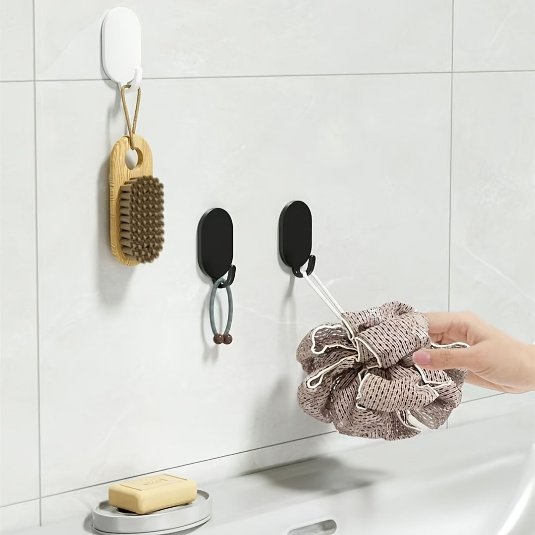 super heavy metal bonding hooks, no drilling required, suitable for bathrooms, toilets, kitchens, bedrooms, drill-free wall hooks, multi-functional hooks, can hang clothes, towels, bathrobes, bathroom supplies