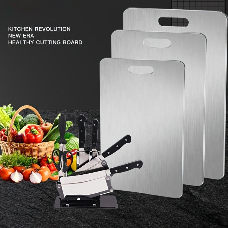 3pcs Premium Stainless Steel Cutting Boards Set - Durable, Easy to Clean, Kitchen-Ready, Space-Saving, Rust-Resistant, and BPA-Free for Safe Food