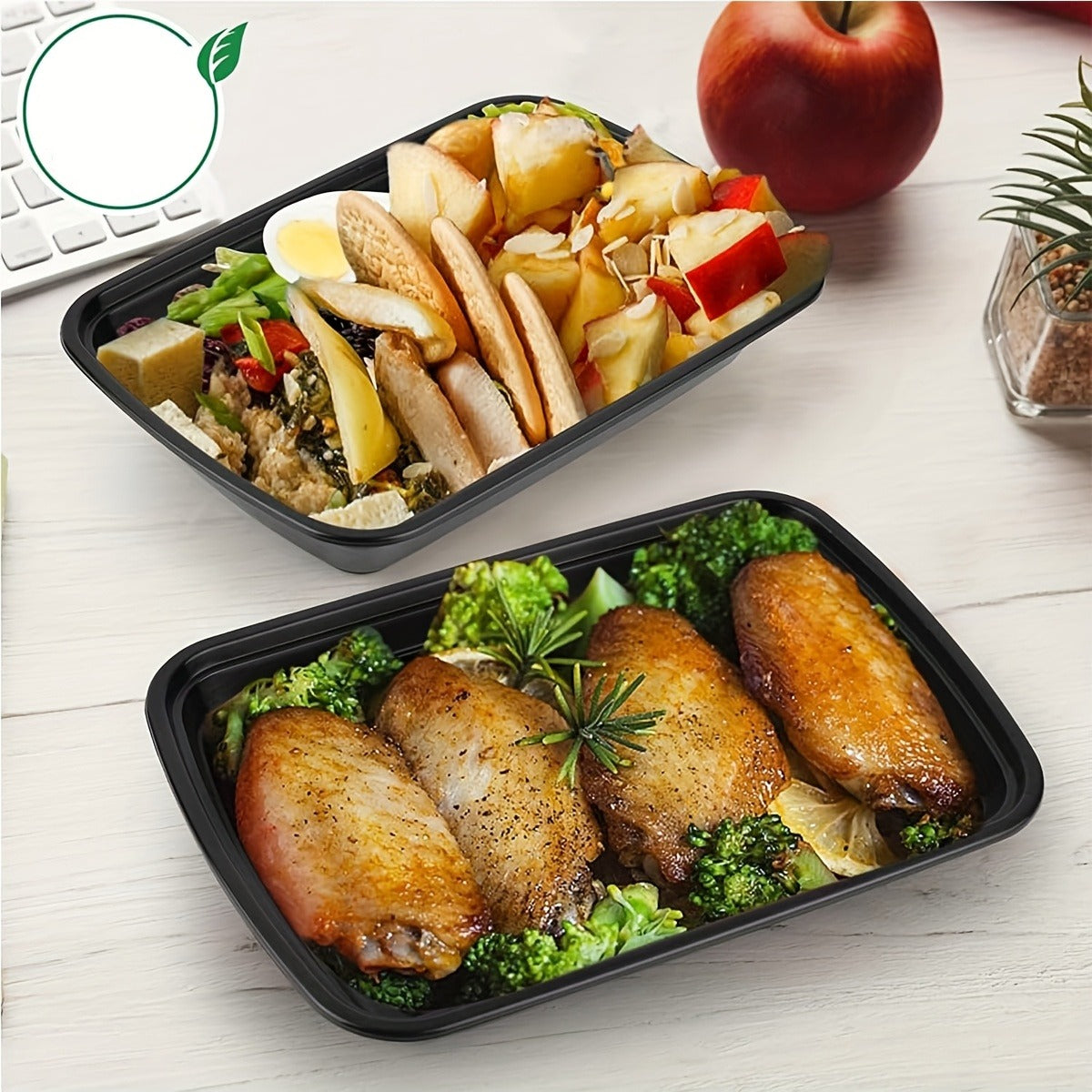 Reusable Meal Prep Container Microwave Safe Food Storage Container With Lid, 28 Oz - 1 Compartment Disposable Plastic Bento Box To Take Out