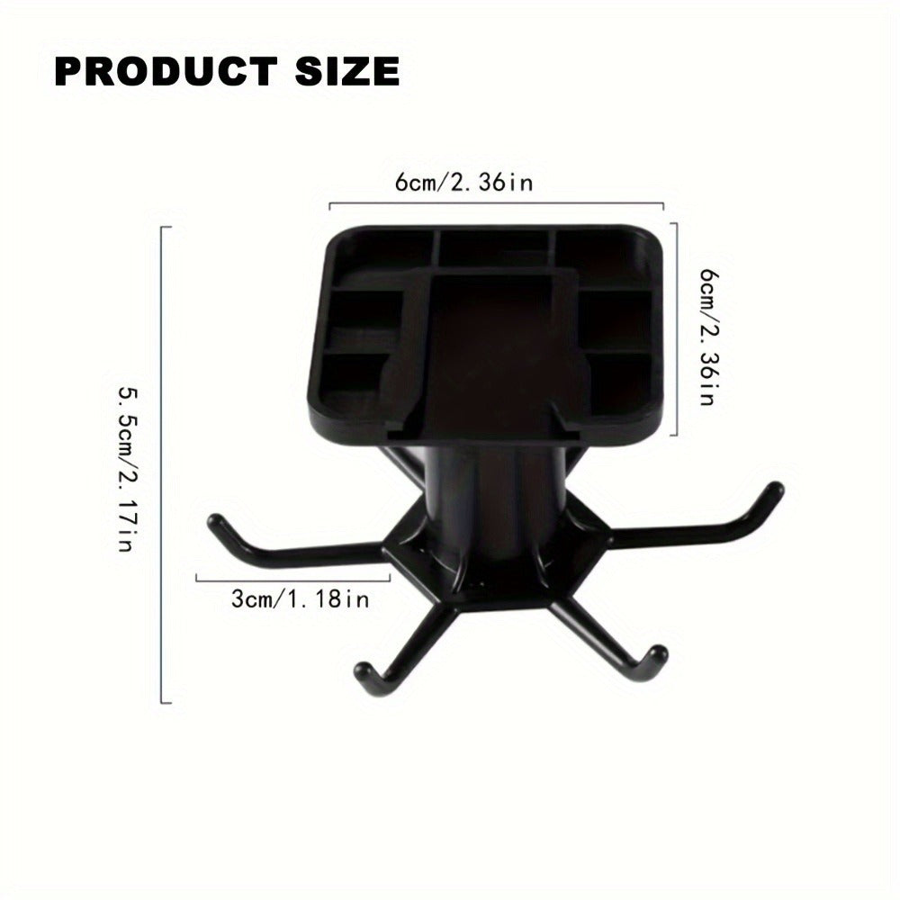 360° Swivel Utility Hook - Self-adhesive Under Cabinet Organizer for Kitchen, Bathroom and Office - Easy to Install, No Drilling Design for Hanging Utensils, Tools, Rags, Keys - Space-saving Storage Solution for Smooth Surfaces