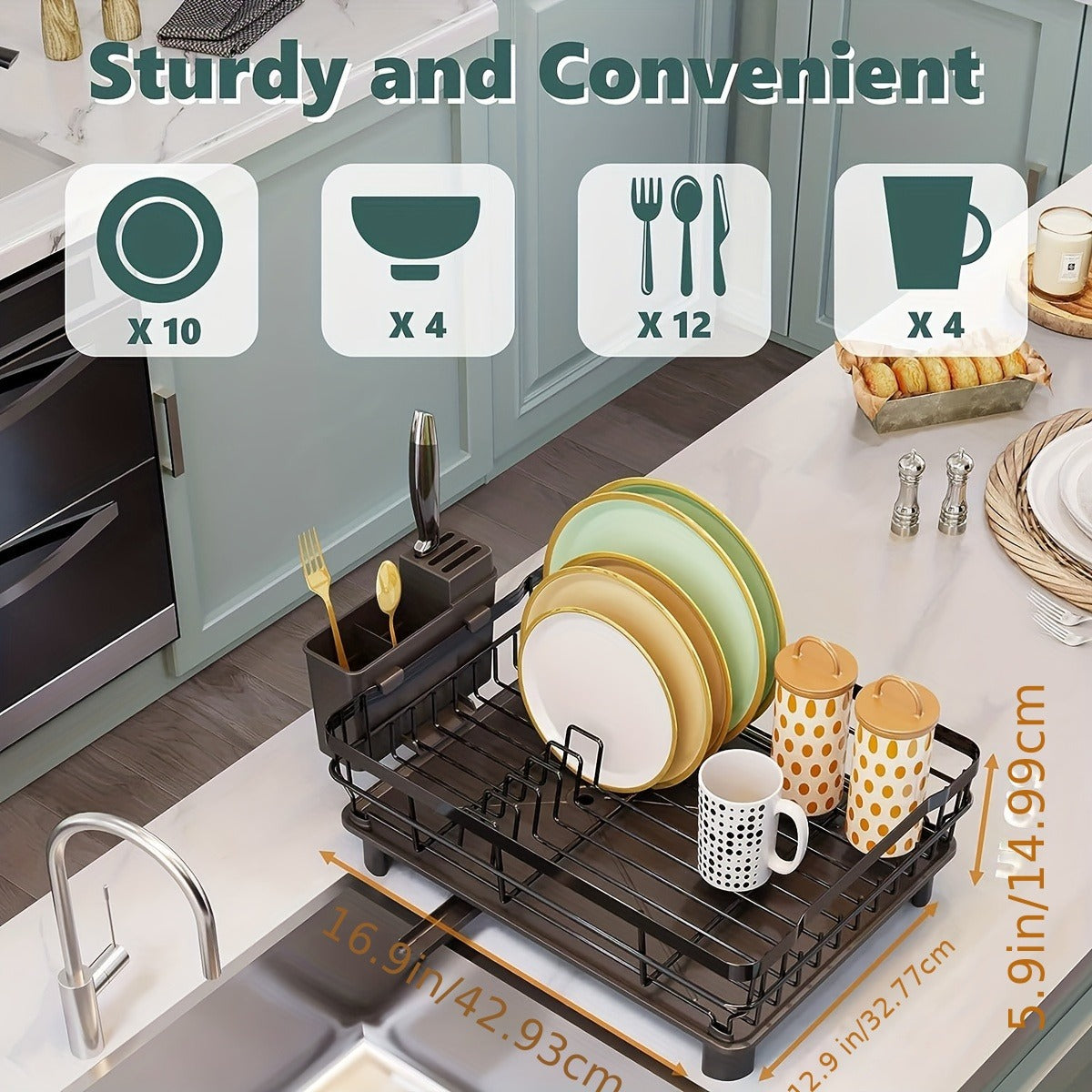 Kitchen Dish Rack - Space-saving, easy to use, compact, suitable for daily dishwashing