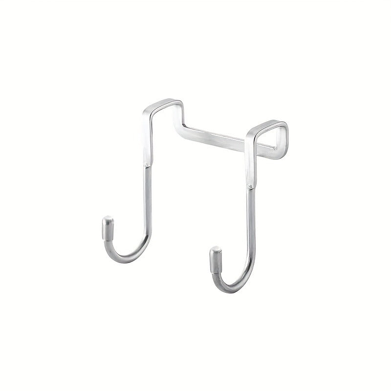 Silver S-Shaped Metal Over-the-Door Hook - 1pc Strong Load Capacity, Multi-Use, Easy Install, Wall Mount, Rust-Resistant, Space-Efficient for Kitchen, Dorm, Wardrobe, Shoe Cabinet