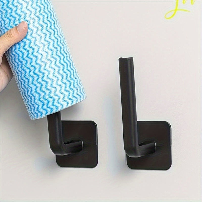 Non-Porous, And Easy-to-Install Solution For Foyer, Multi Functional Hole Free Adhesive Hook, Hole Free Black Seamless Hook Holder, L-shaped Strong Hook