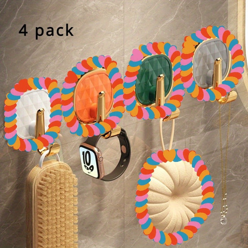No-Drilling Self-Adhesive Hooks for Backpacks, Kitchen, Bathroom, Key Rings & Clothes | Strong Hold, Seamless Design, Utility Hooks