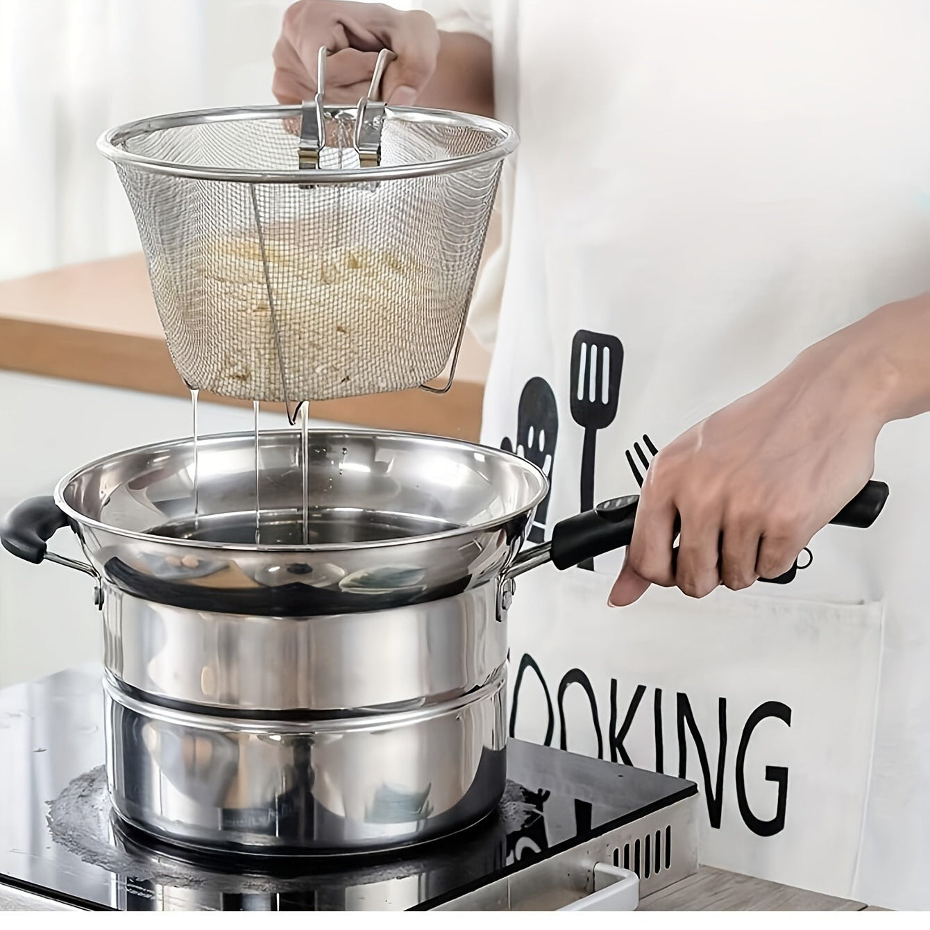 Stainless Steel Foldable Colander - Multifunctional Kitchen Tool For Draining, Filtering, And Straining