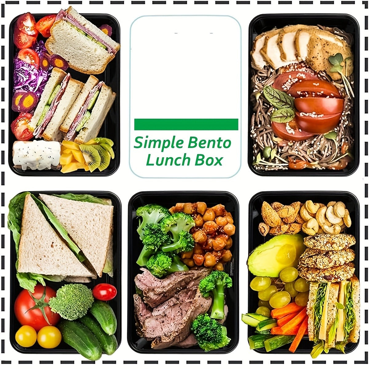 Reusable Meal Prep Container Microwave Safe Food Storage Container With Lid, 28 Oz - 1 Compartment Disposable Plastic Bento Box To Take Out