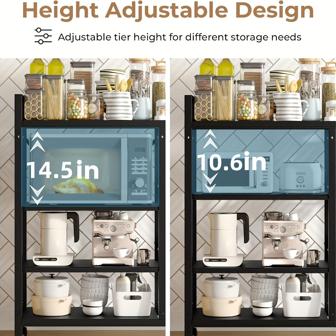 4-layer Rolling Metal Storage Cart With Wheels, Suitable For Microwave Ovens, Appliances, Seasoning Racks, Very Suitable For Storing Fruits, Vegetables, Tableware, Etc., Food Storage Room Storage Items And Storage Racks