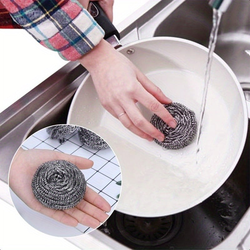 Stainless Steel Wool Scrubber Scrubbing Scouring Pad Steel Wool Scrubber for Kitchens Bathroom and More