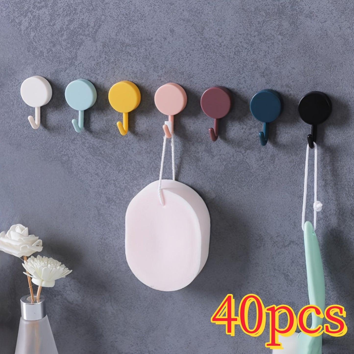 10 Pieces No-Drill Self-Adhesive Wall Hooks for Coat, Bag, Towel & More Home Storage Accessories