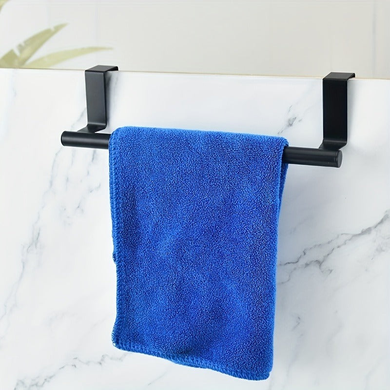 Stainless Steel Towel Bar - Punch-Free, Easy Installation. Hang It On Bedroom, Living Room, Kitchen, Or RV Cabinet Doors Or Behind Doors. Perfect For Towels, Bath Towels, And Cleaning Cloths.