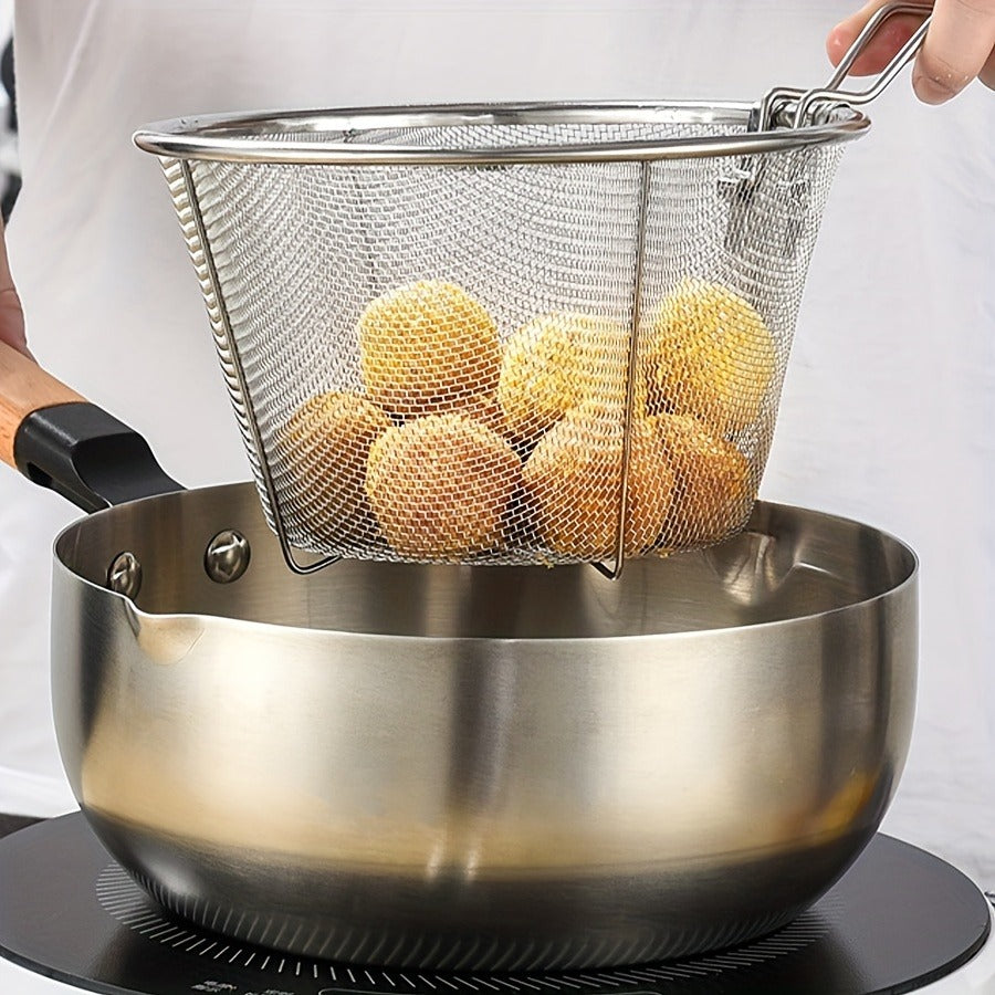 Stainless Steel Foldable Colander - Multifunctional Kitchen Tool For Draining, Filtering, And Straining